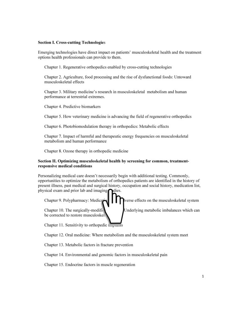 TOC 030117 Regenerative Orthopedics cursor Regenerative Orthopedics